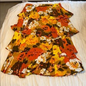 Anthropologie midi tiered skirt